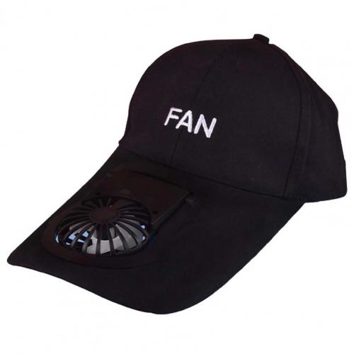 Summer Fan Cooling Baseball Cap Hat USB Charging Breathable Shade Sunscreen Hat Required Fishing Summer Sport Outdoor: Black