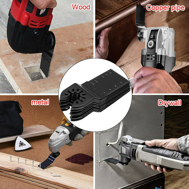 Lames de scie multifonctions oscillantes, 10 pièces, coupe du bois et du métal, pour outils électriques de rénovation Dewalt Makita Milwaukee