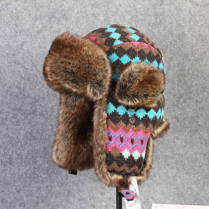 Dames kind warme wintermutsen russische oesjanka hoed trapper pet gebreide bombermutsen