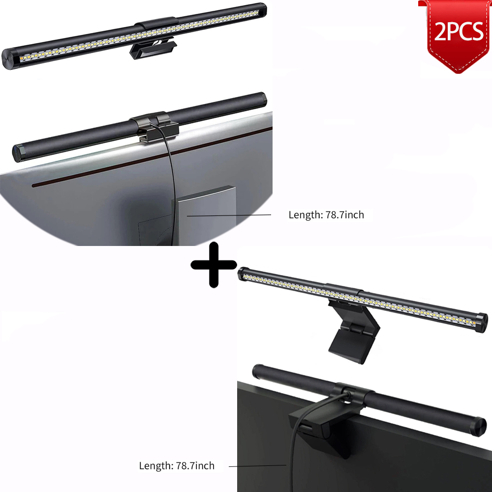 Barra de luz LED para Monitor, luces colgantes para pantalla de ordenador, lámpara de mesa de atmósfera RGB para trabajo, estudio, lectura de juegos, iluminación de atenuación, 44cm: Beige