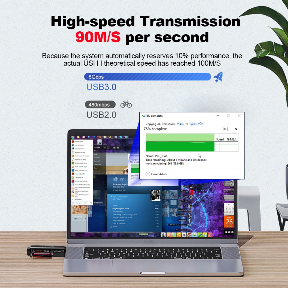 Rocketek usb 3.0 multi smart minneskortläsare otg typ c adapter mini kortläsare för micro sd/tf microsd dator bärbar dator