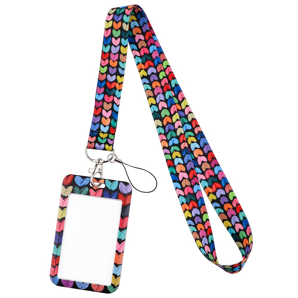 CB1323 Black Love Lanyard Strap for Cellphone Key Chains ID Card Badge Holder Keychain Hanging Rope Keycord Neckband Accessories