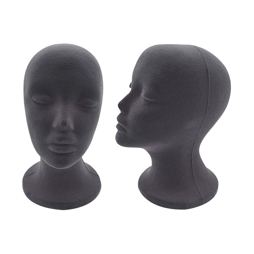 Female Foam Head Model Wig Hat Headwear Display Stand Mount Styling Salon Mannequin Physical Shop Photograph Props: Grey