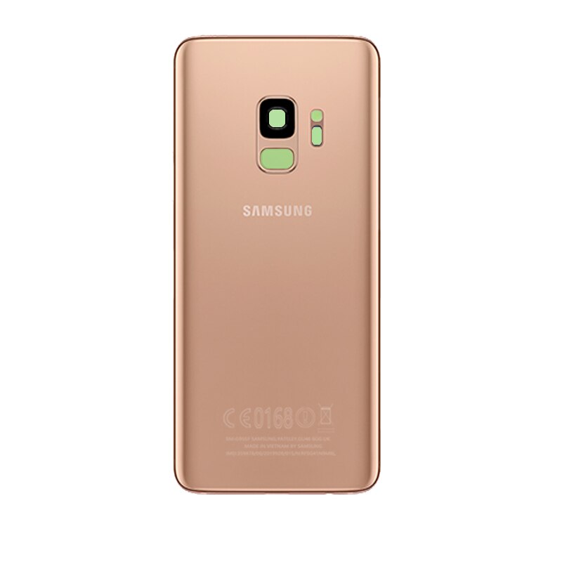 Oryginalna tylna szyba do SAMSUNG Galaxy S9 G960 G960F/S9 + S9 Plus G965 G965F pokrywa baterii obudowa na tył telefonu z obiektywem aparatu: S9 Gold