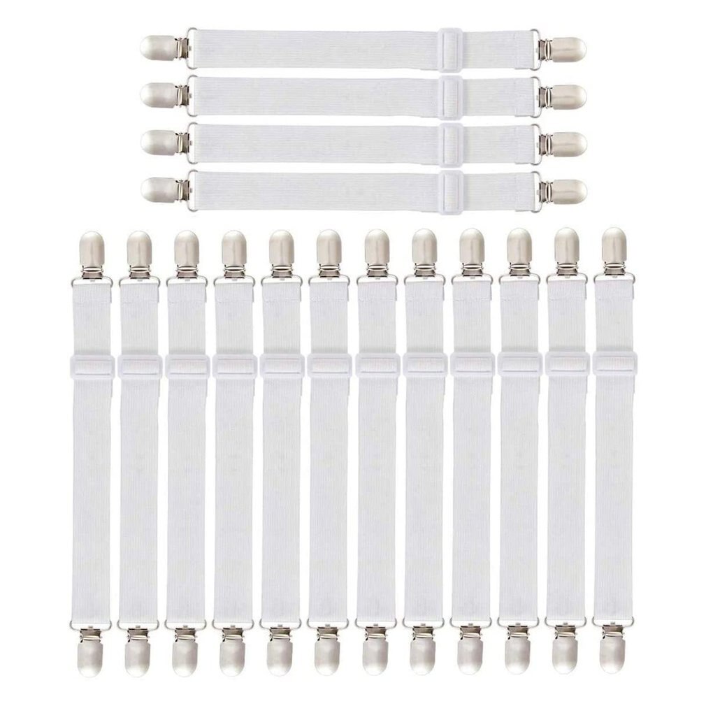 Tensor de lámina elástica de Rango ajustable, con Clip de Metal, multiusos, fácil de instalar, Tensor duradero: 16 pcs