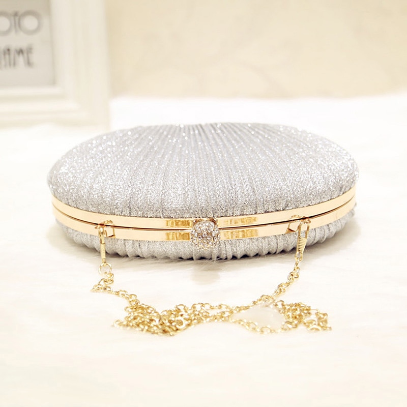 Dames diamanten avond clutch tas vrouwen bruiloft glanzende handtassen bruids geplooide portemonnee tassen ketting schoudertas