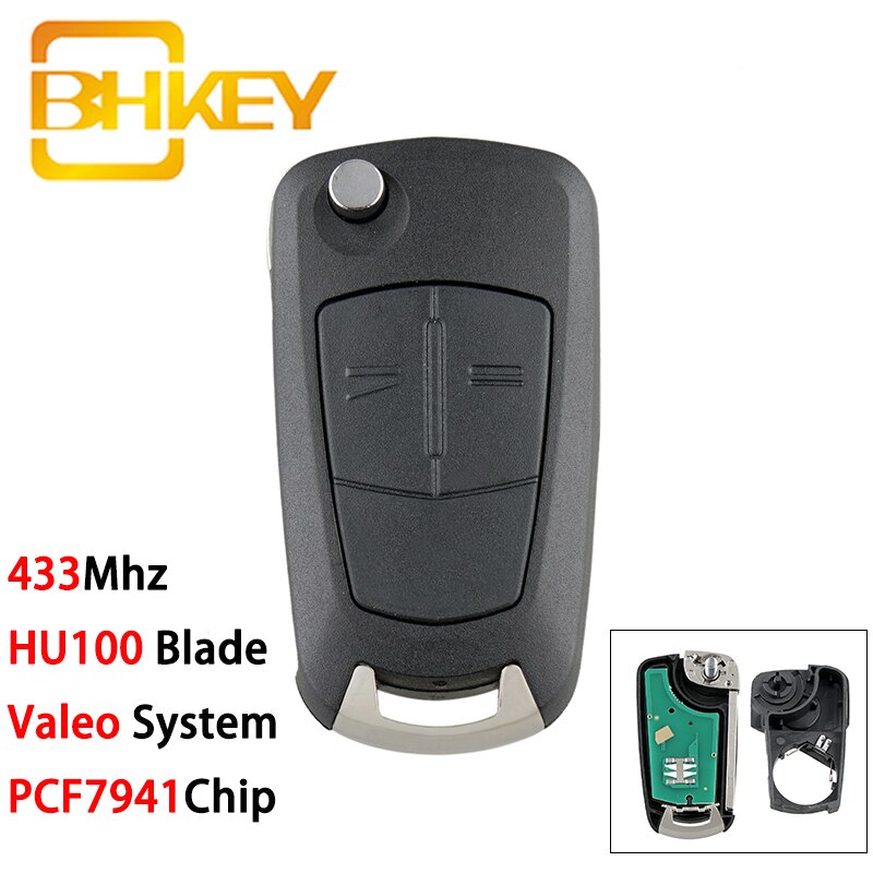 BHKEY Valeo System for Opel Key PCF7941 Chip Smart Car Key for Opel/Vauxhall Astra H 2004, Zafira B 2005 Remote Key: Default Title