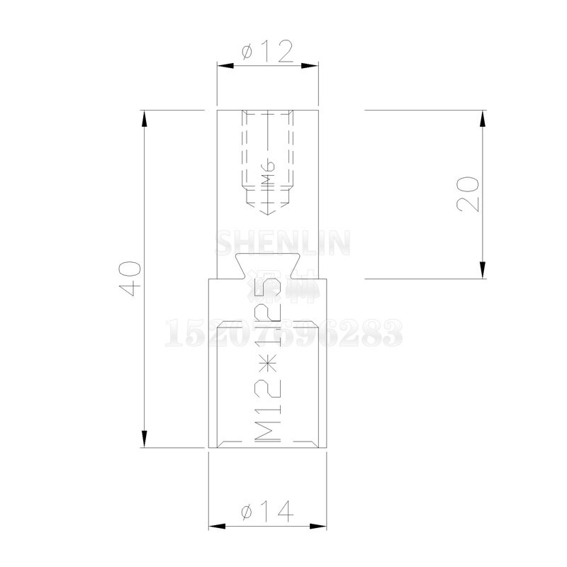 Connector of Piston and Cylinder for Pneumatic Filling Machine, SS304 SU32/40/50/63/80/100 Cylinder Connection pair: M12X1.25