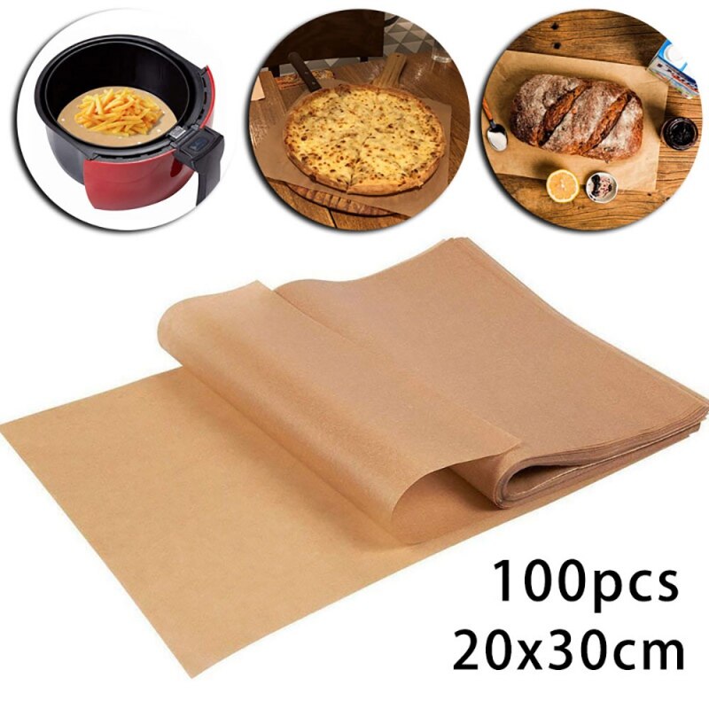 100PCS Parchment Paper Sheets Precut Unbleached Baking Baebecue Pad Paper Non-Stick Food Grade Environmental Baking Tools