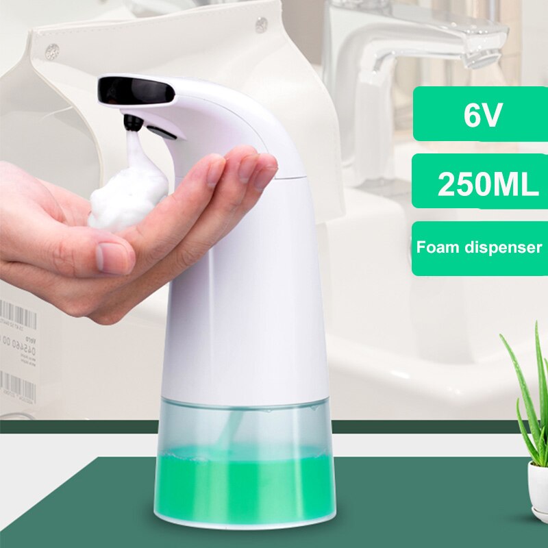 Rengöring 250ml vattentät skum flytande dispenser automatisk tvål dispenser sensor beröringsfri handtvätt tvål dispenser pump