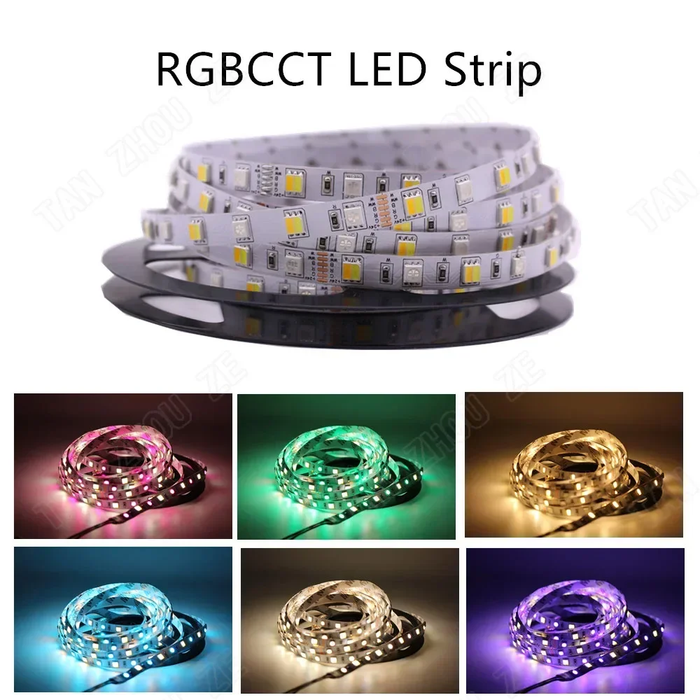 Smd 5050 Rgb Led Strip Waterdicht 5M 300LED Dc 12V 24V Cct Rgbcct Rgbw Rgbww Wit Warm wit Fita Led Licht Strips Flexibele