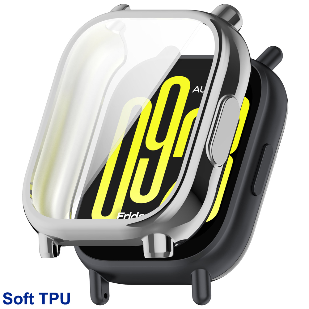 Gehard glas + pc-hoes voor Xiaomi Redmi Watch 5 Actieve / Lite Cover Zachte TPU-schermbeschermer Horlogekasten voor Redmi Watch 5 Lite: GOLD / 7 Inches & Boven