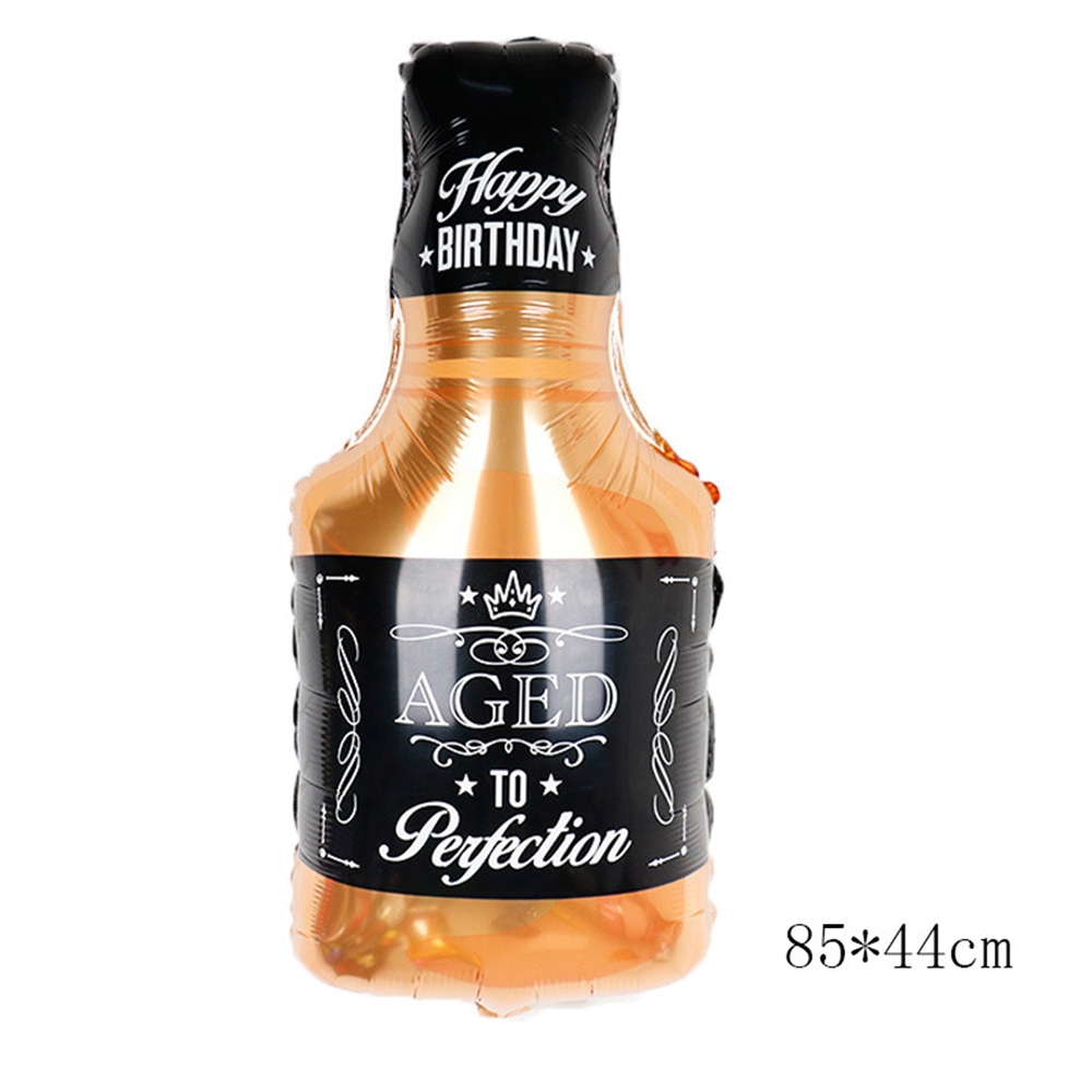 Pancarta de feliz cumpleaños, taza de cerveza, botella de whisky, globo de aluminio para hombres y mujeres, suministros de decoración para de cumpleaños de whisky 30 40 y 50: Verde militar