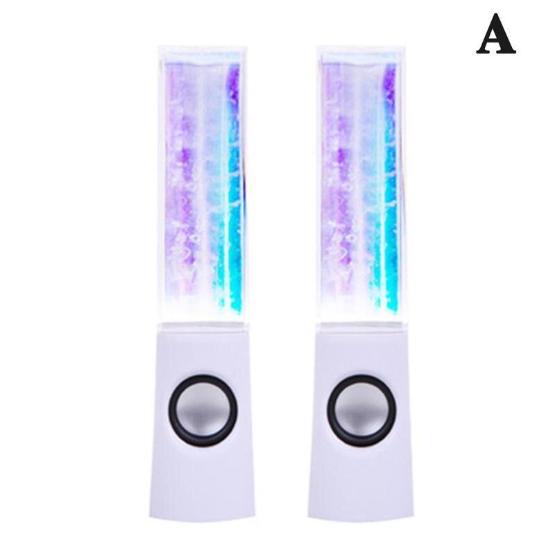 Wired Square Water Dancing Speaker Led Dancing Fountain Show Music Light Laptop Pc Speaker Mp3 Mobile Phone Accessories: White