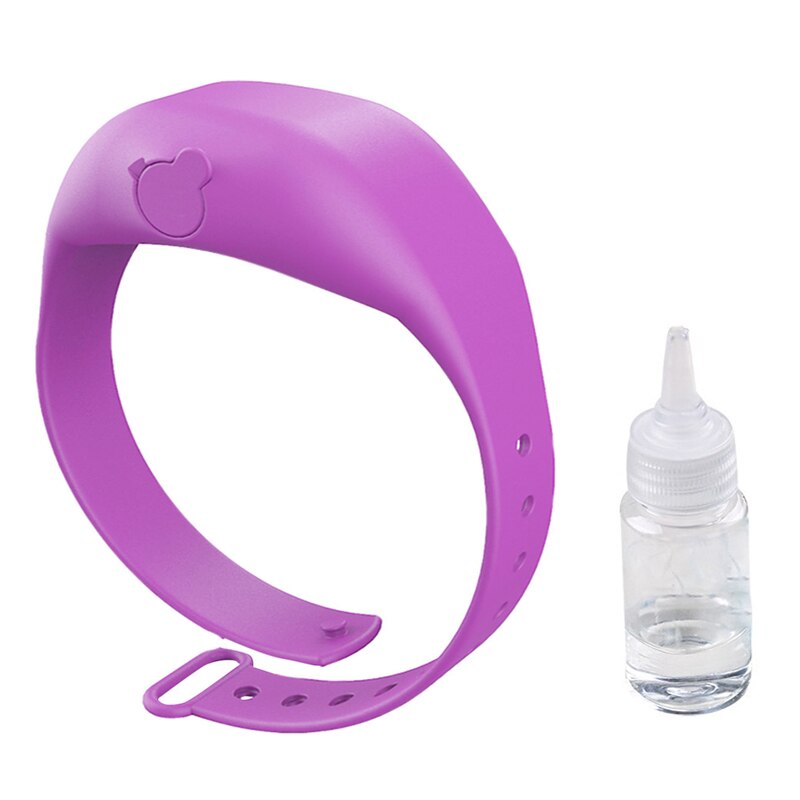 1 set vuxen barn flytande handdispenser armband bärbar återanvändbar armband armband handdesinfektionsdispenser 10ml handledsstöd: Lila