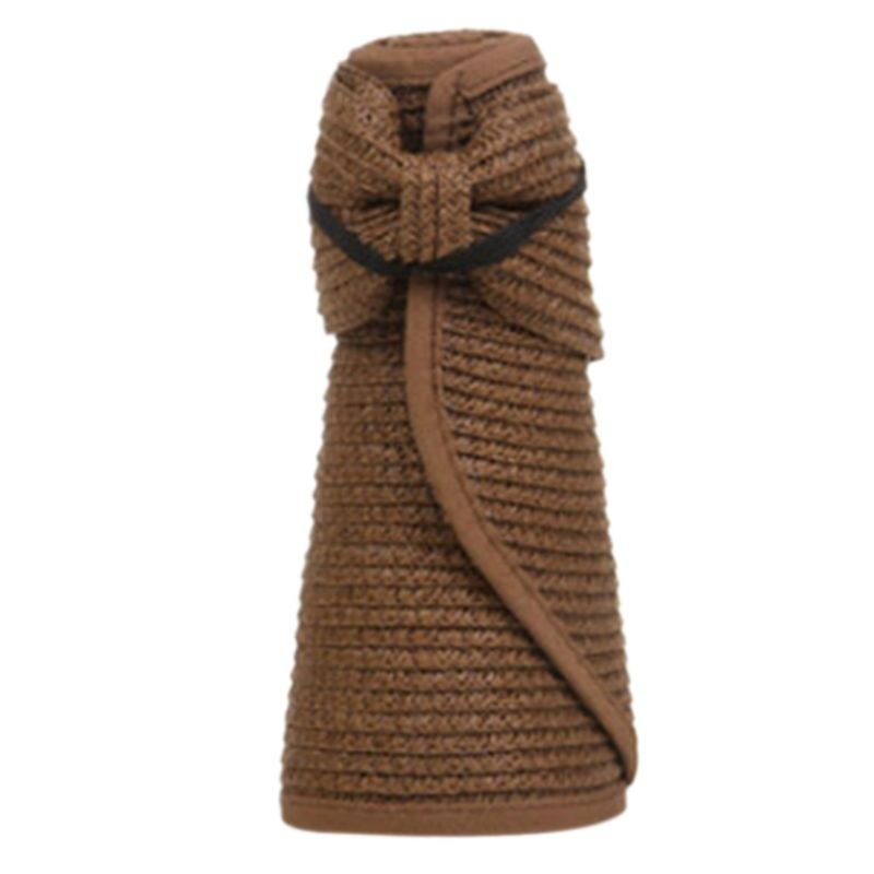 Dames zomer opvouwbare open stro zonnehoed strik achterkant verstelbaar ademend uv-bescherming brede rand strand zonneklep pet 8 kleuren