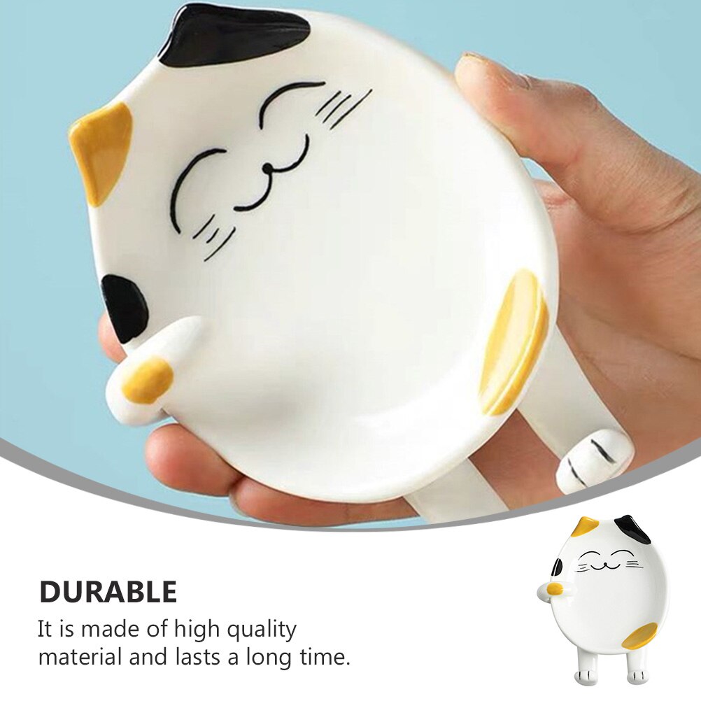 Cute Cartoon Ceramic Pot Lid Holder Kitchen Cutting Board Pan Cover Spatula Chopsticks Utensil Holder Spoon Rest Accessories