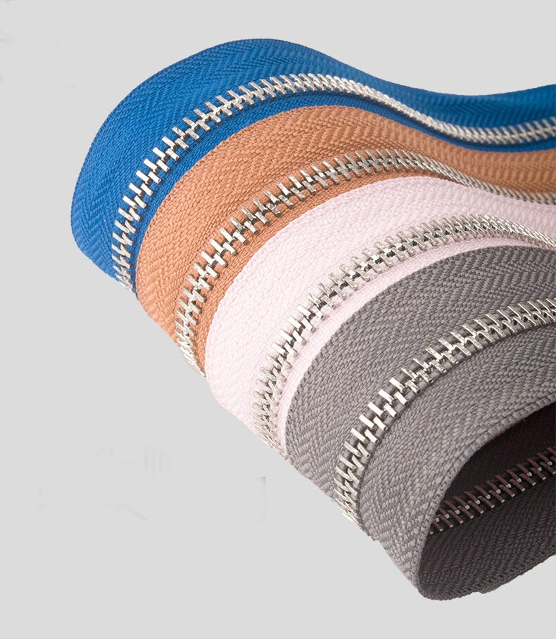 Multi color 5# metal Copper tooth zipper by yard