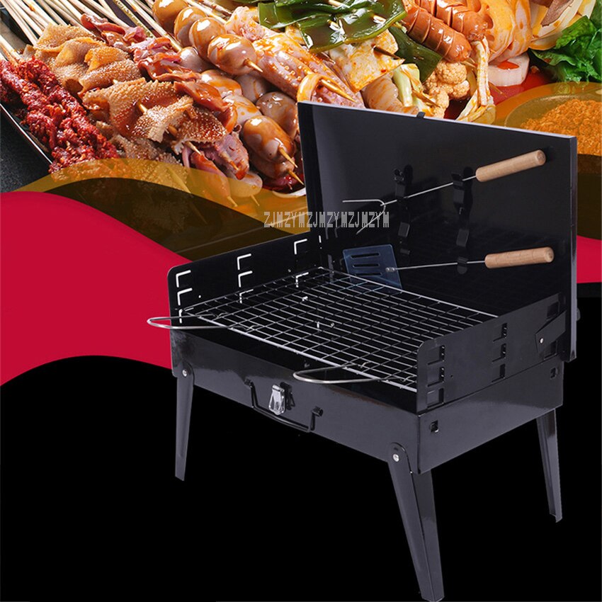 Portable Foldable Charcoal BBQ Grill for 3-5 Person Outdoor Camping Barbecue Roasting Picnic Family Party Grill Home Garden BBQ