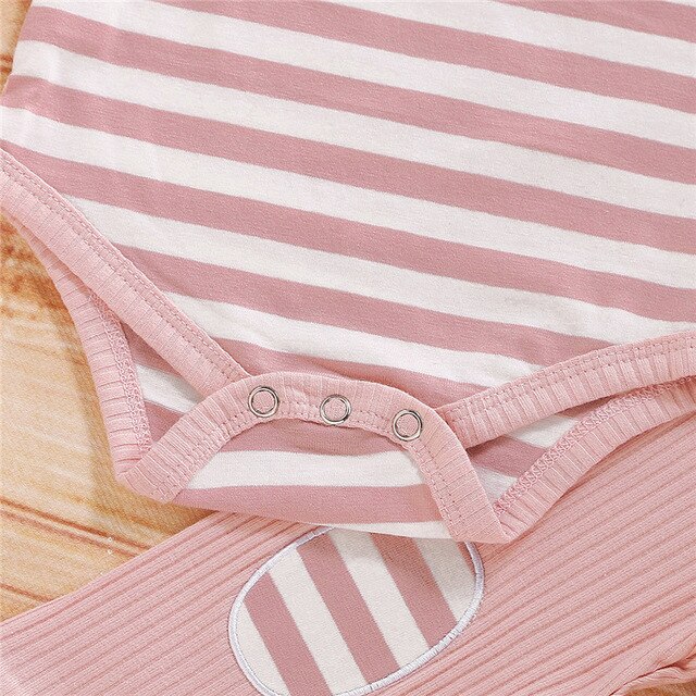 Newborn Baby Girls Boys Tie-Dye Outfit Set Long Sleeve Striped Romper Top + Pants 2Pcs Clothes Suit