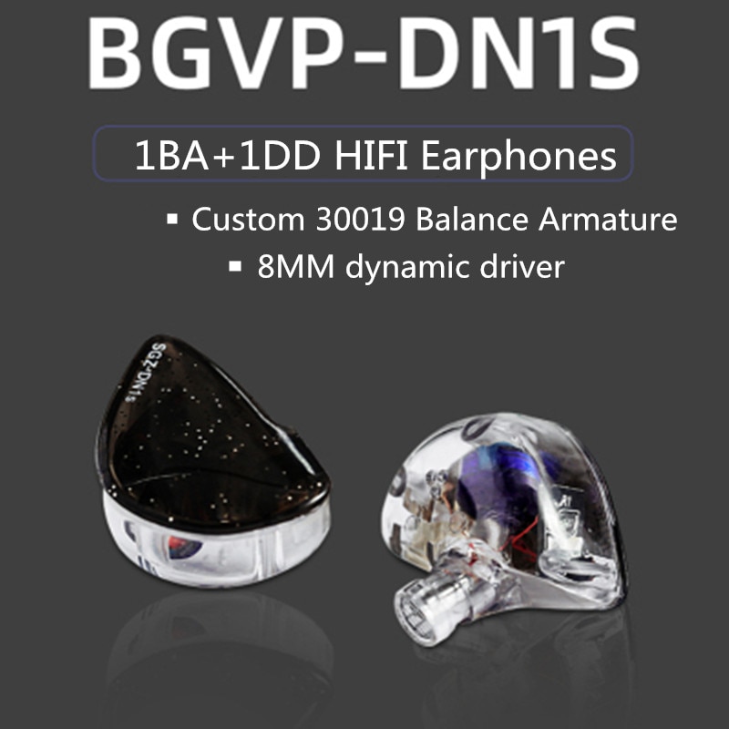 Bgvp  dn1s 1dd+1ba hybrid in-ear øretelefoner hifi musik di øretelefoner aftagelig mmcx dms  dm7 dm6 dh3 dx3 dx5 dh3 zsn  dt6 pro  t3