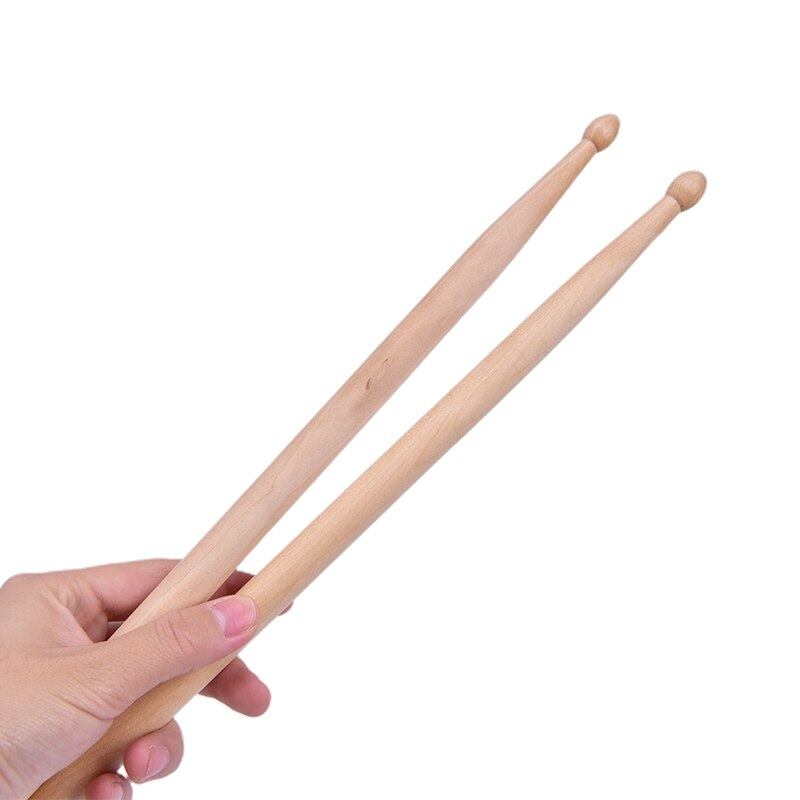 2Pcs Light Weight Endearing Music Band Maple Wood Oval Tip Drum Sticks Percussion Instruments Parts Accessories