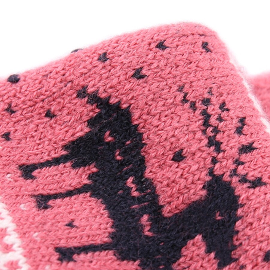 Jacquard varme fawn hansker dame berøringsskjerm hanske dame vinter fløyel ull hansker kvinnelige julevotter hanske