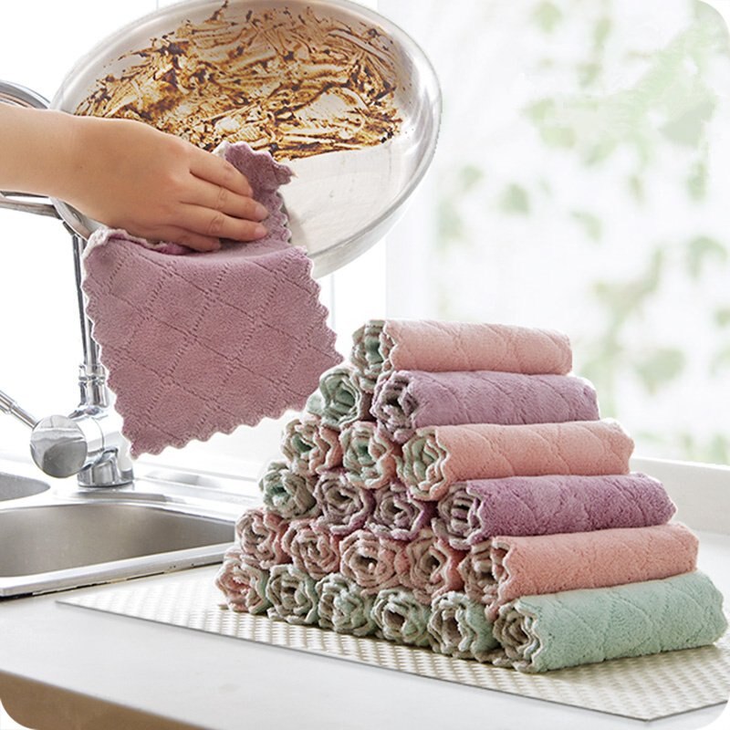 8 Stuks Thuis Microfiber Handdoeken Voor Reiniging Microvezel Veeg Voor Keuken Absorberende Dikkere Doek Tafel Keuken Handdoek Washandje