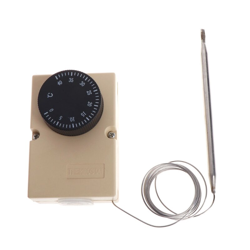 AC220V 0-40℃ Temperature Switch Capillary Thermostat Controller w waterproof box