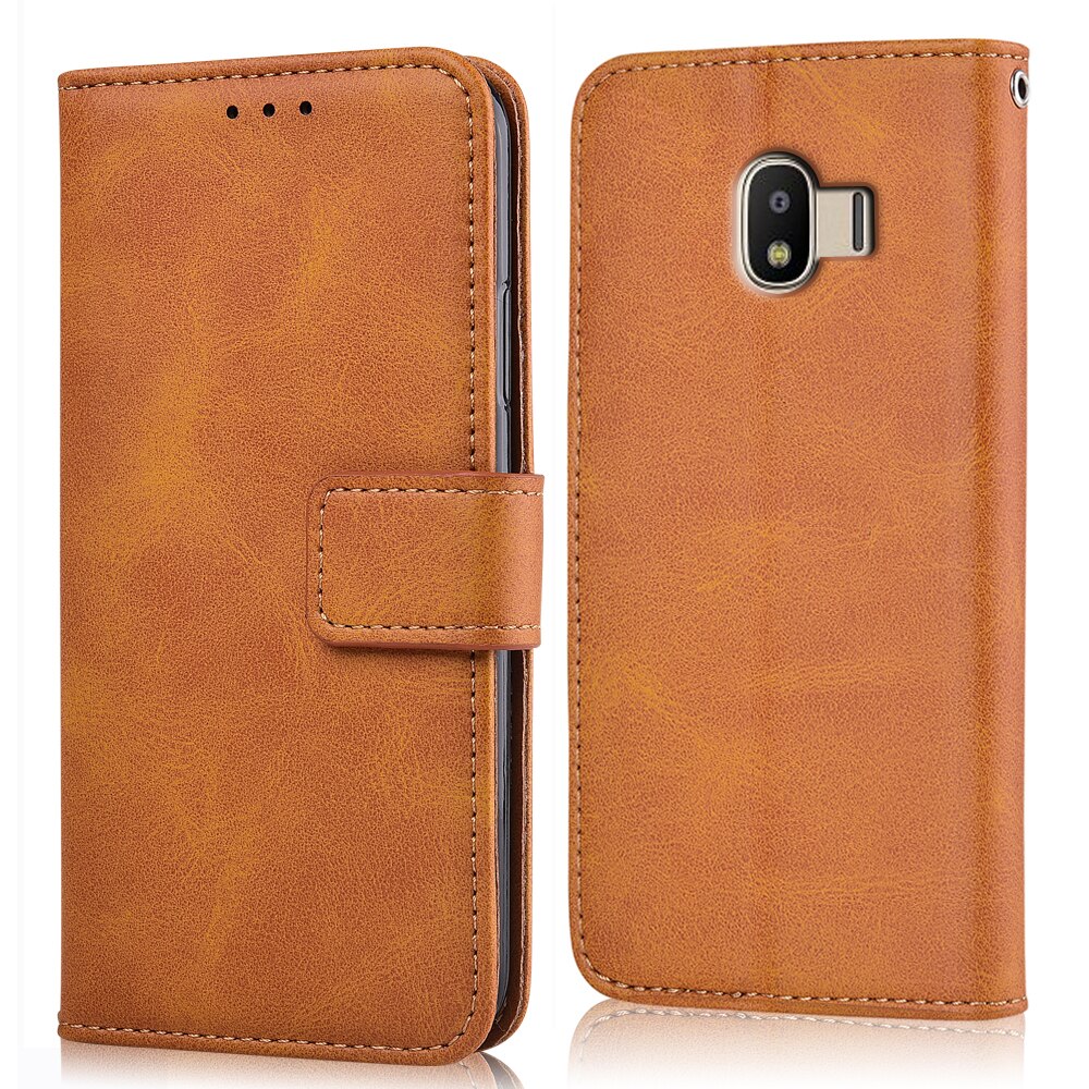 Op Galaxy J4 Wallet Case Voor Samsung Galaxy J4 J400 J400F SM-J400F Cover Phone Bag Voor Samsung Galaxy j4 Case: niu-Yellow