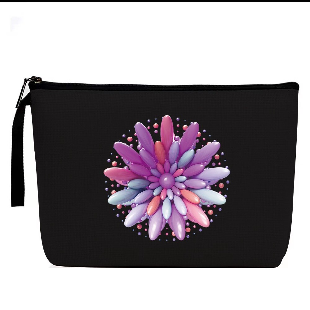 Cosmetische Tas - 3D Print Linnen - Ritsluiting - Reistoiletartikelen Organizer Pouch: 4 3D007