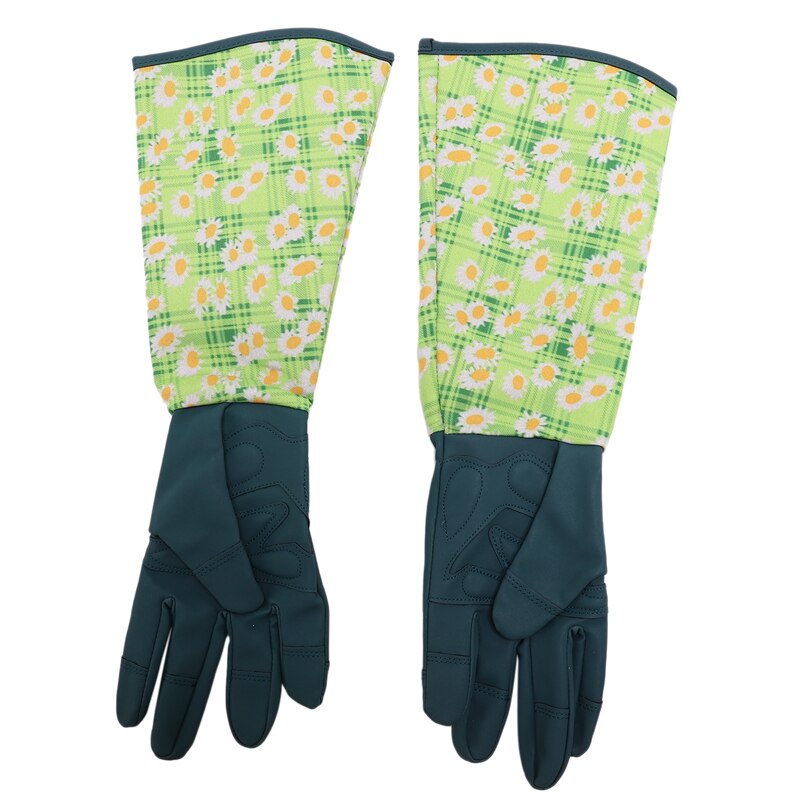 Guantes de jardinería/guantes de poda con cuchillas, manga larga de poliéster impreso para jardinería, protección, herramientas resistentes a puñaladas, T: Default Title