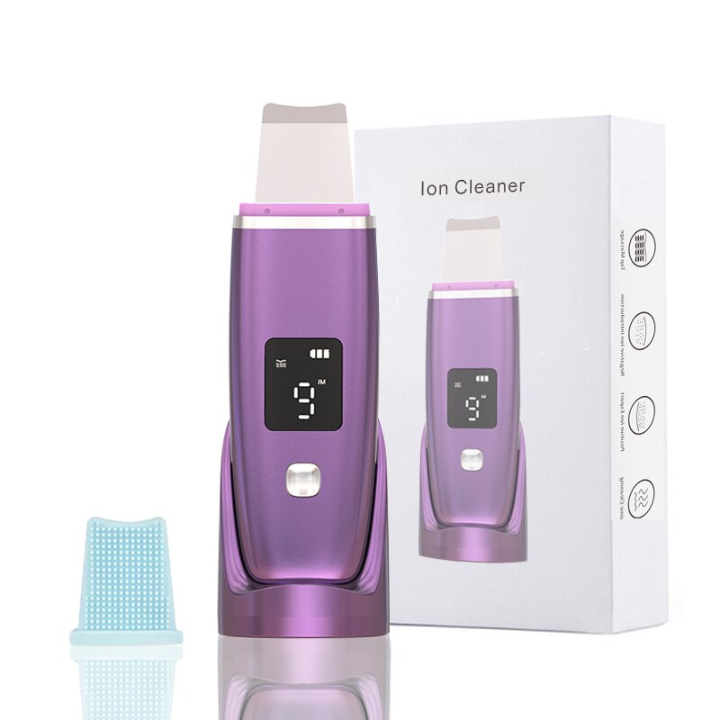 Ultrasonic Skin Scrubber Facial Deep Cleaner Shovel Spatula Not Ultrasonic Face Scrubber Peeling Blackhead Remover Lift Massager: Red