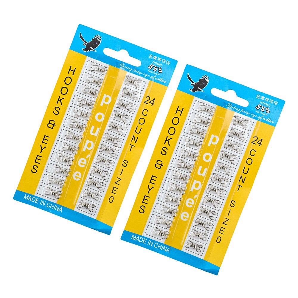 48Pcs Metal Buckle Button Shirt Hook and Eye Fastener for Dress/Corset/Collar/Bag Wraps Quilt/Shirt Sewing Accessories
