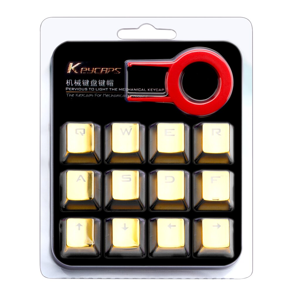 Redragon 12 Key Double Shot Injection Backlit Electroplated mechanical keyboard keycaps For Cherry MX style Including key-puller