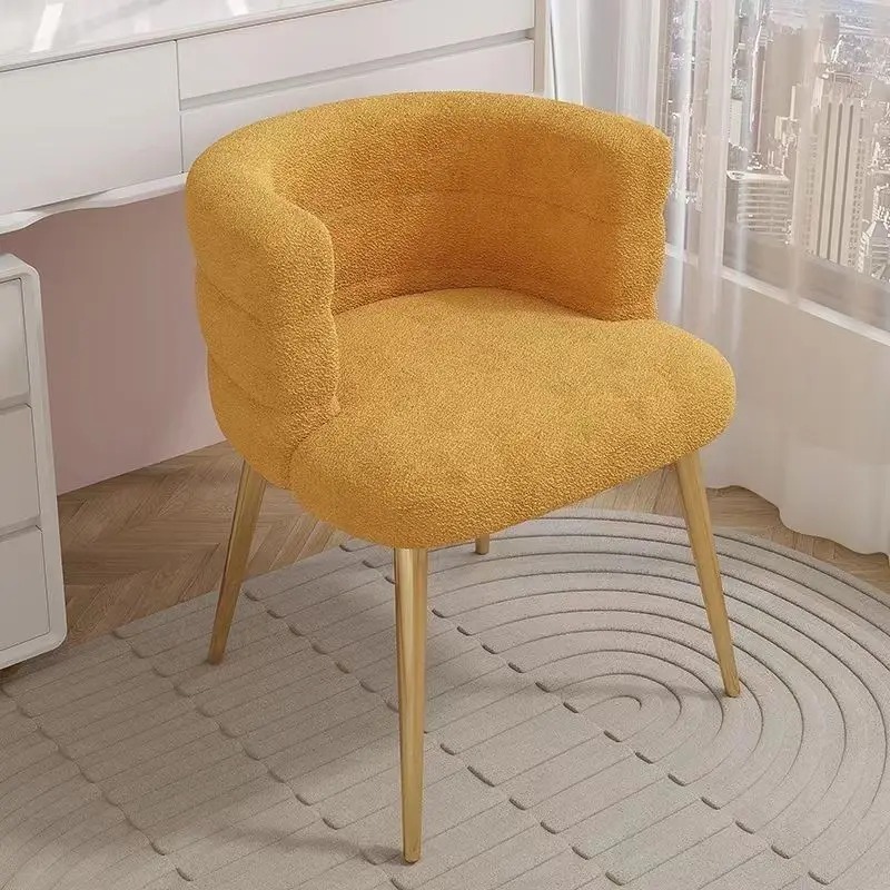 Nordisk chaiselong enkelt doven sofa stol makeup stol uld fløjl soveværelse stue garderobe kommode stole toiletbordsstole: Lysegrå