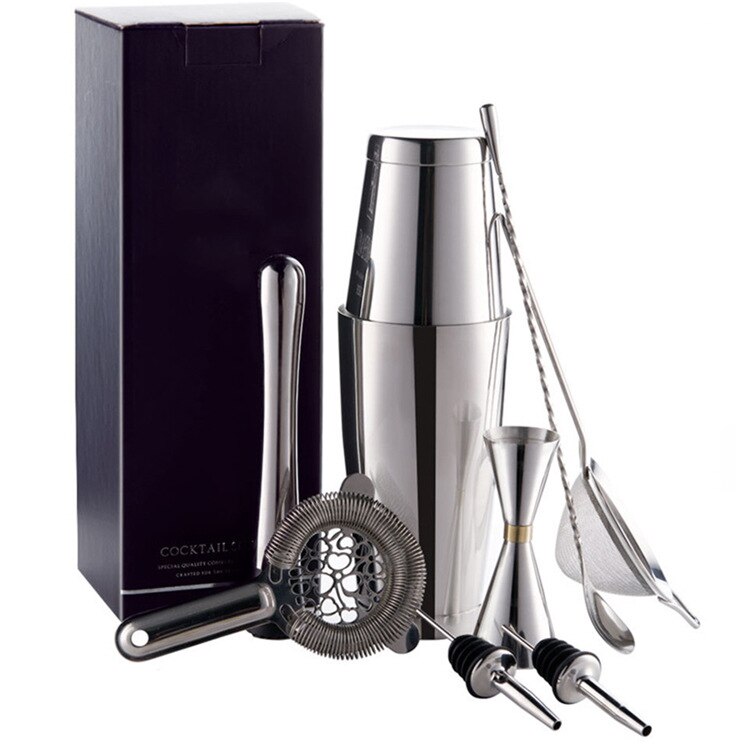 Sept pièces barre barman ensemble d'outils 304 acier inoxydable Boston barman barre Shaker ensemble kit barre outil