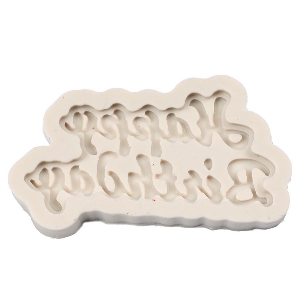 Aomily 3D Gelukkige Verjaardag Fondant Siliconen Mal Kaars Sugar Craft Tool Diy Bakken Decorating Tool Chocolade Cakevorm
