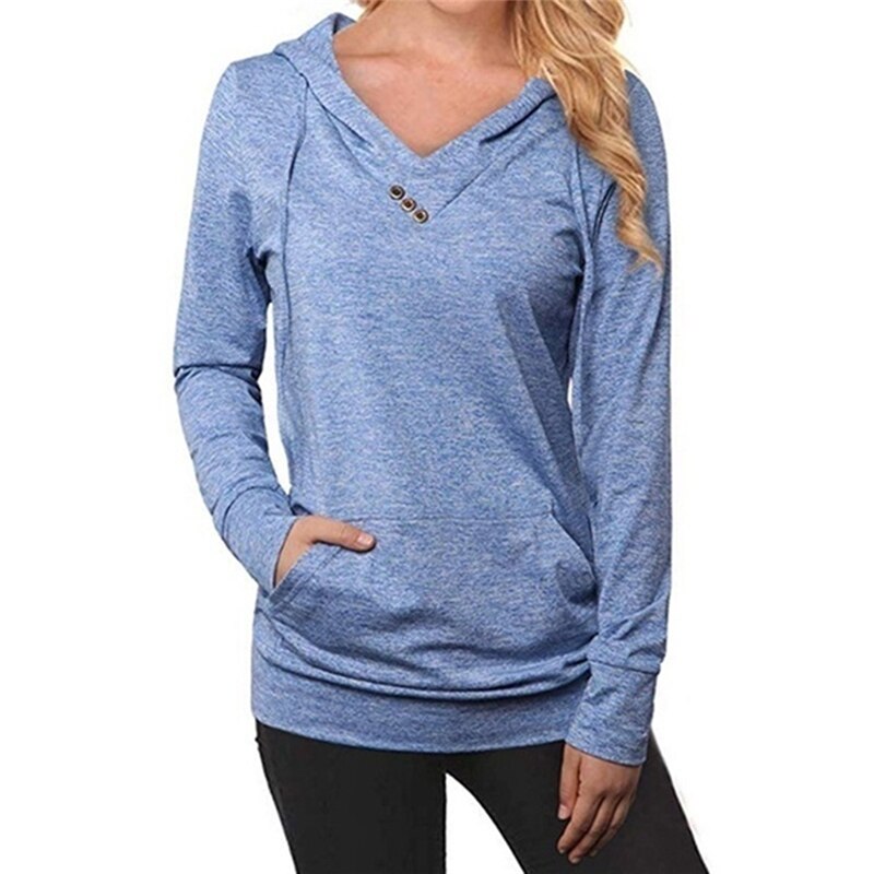 Sportswear Fitness Workout Sweater Gym Fitness Women Running Sweatshirt Pocket Hooded Hoodies: XL / blue