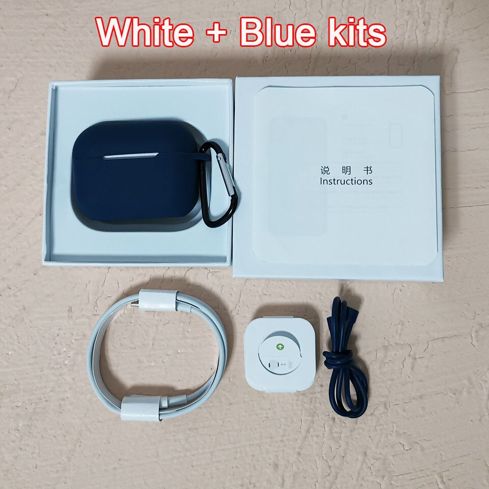 1:1 ANC i990000 Plus TWS Wirelesss Bluetooth Kopfhörer Noise cancelling & Transparenz Ohrhörer Super Bass PK i9000 i900000 Pro: White Bluecase