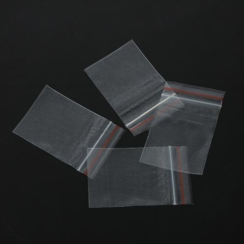 Bolsa de plástico transparente con cierre automático, bolsa pequeña de plástico con cierre hermético para joyería, embalaje de alimentos, 100 unidades