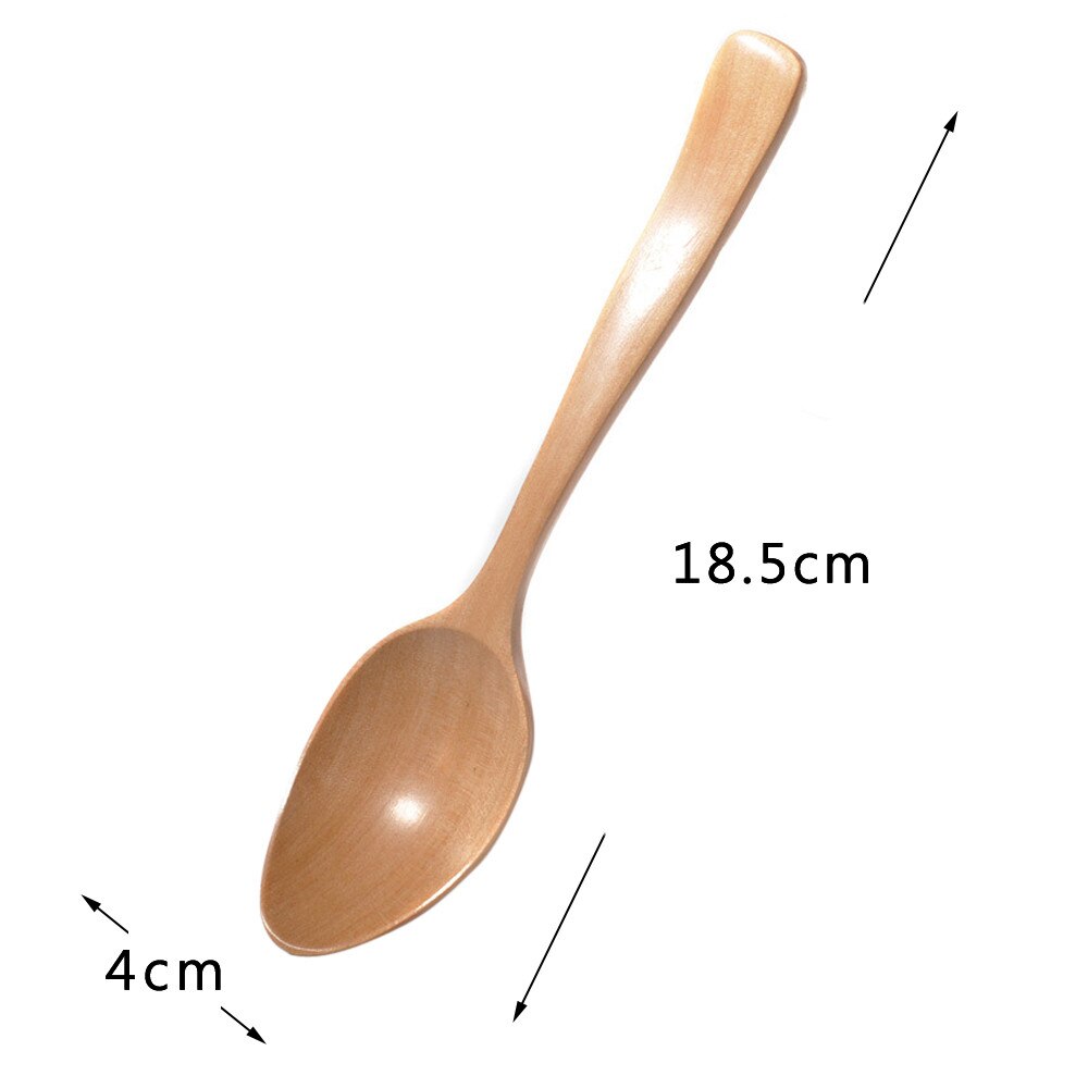 Houten lepel vork bamboe keuken kookgerei gereedschap soep-theelepel servies 11.6