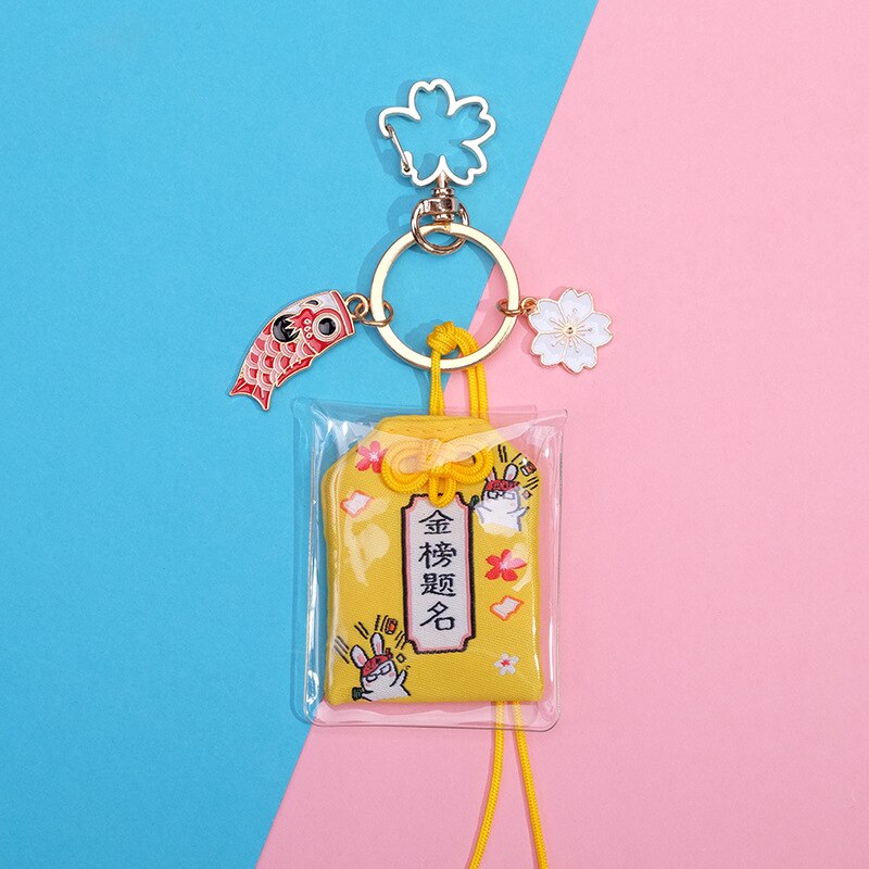 Japanese Culture Cherry Blossoms Pray Fortune Beauty Health Safe Wealth Bag Pendant Keychain Mascot Best Wish Family Friend: graduate in honor Y