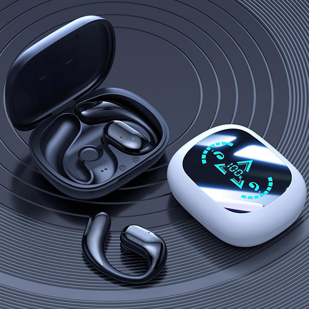 2025 draadloze Bluetooth-oortelefoon met digitaal LED-display Stereo Ruisonderdrukking Oordopjes Hoofdtelefoon, Sport Running Headsets