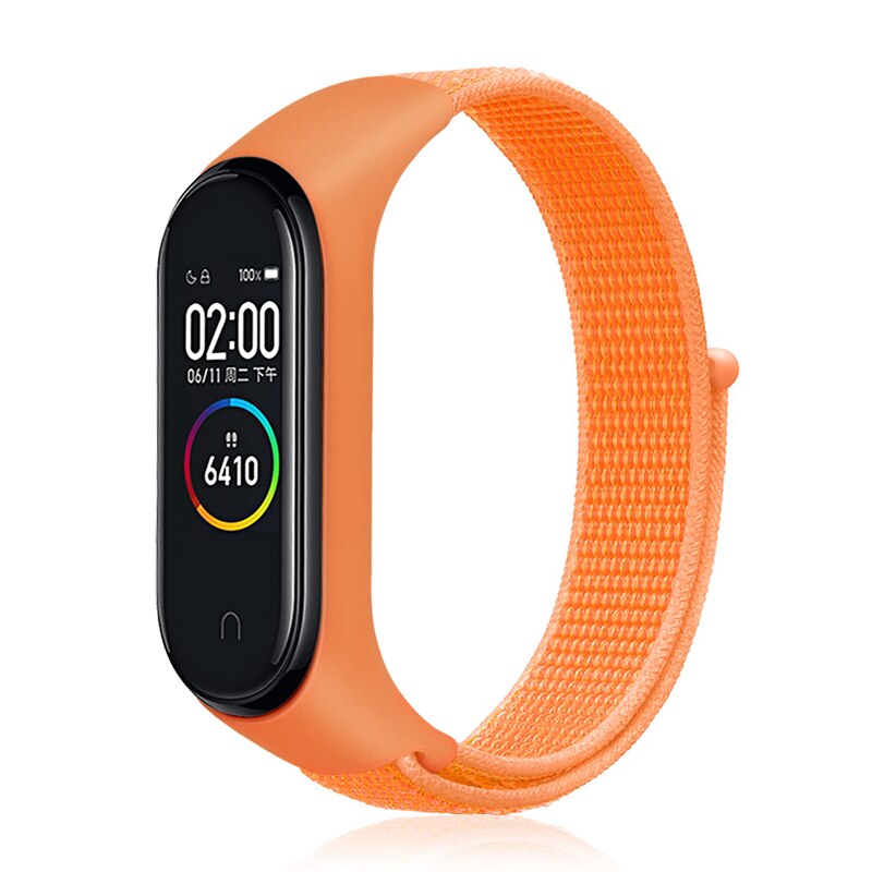 Intelligente Wristband M4 Smartband Impermeabile Misuratore di Pressione Sanguigna Monitor di Frequenza Cardiaca Fitness Inseguitore Del Braccialetto M4 Band Con Cinturino In Nylon: Orange