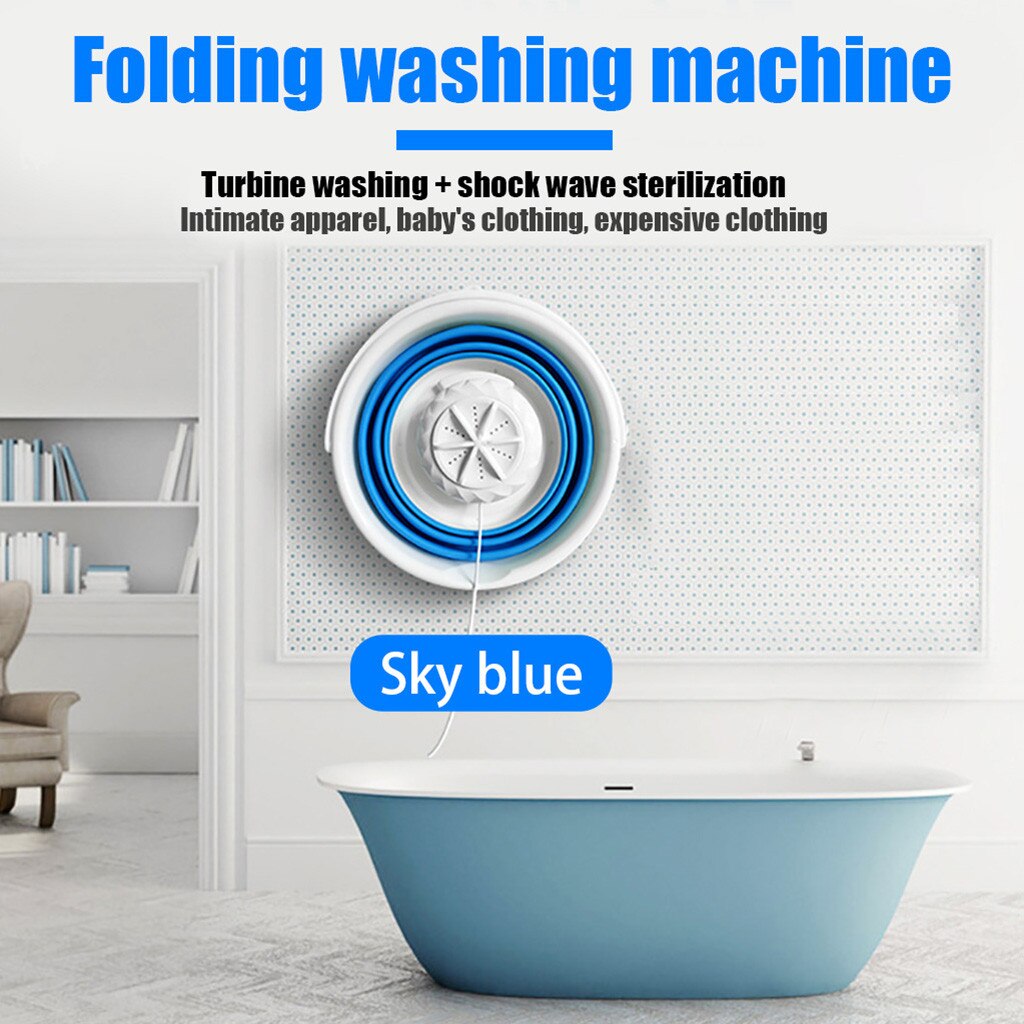 Washing Machine USB Charging For Mini Portable Personal Turbo Washer With Foldable Bathtub 10L Washer Convenient Travel Home #Z
