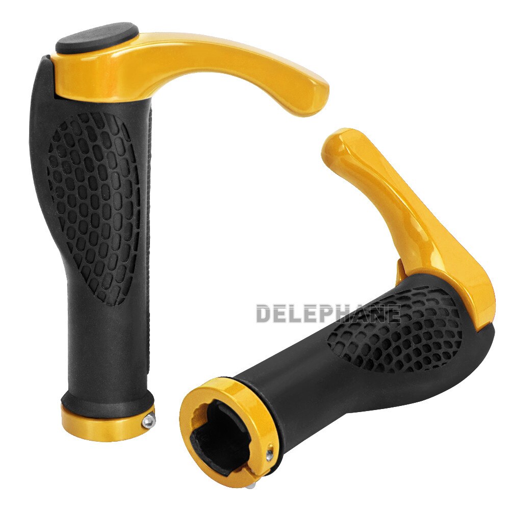 Bike Handlebar Grips Ergonomic Mountain Bike Grips Aluminum Double Lock-on MTB BMX Scooter Downhill Foldable Urban Bicycle Grips: Yellow Rings