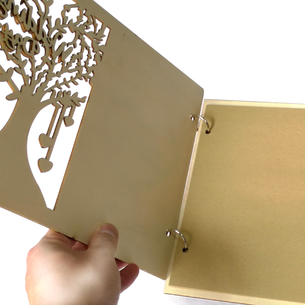 Mooie Bruiloft Decoratie 20 Pagina 'S Houten Bruiloft Gastenboek Levert Draagbare Hollow Oppervlak Fotolijst Notebook Gastenboek