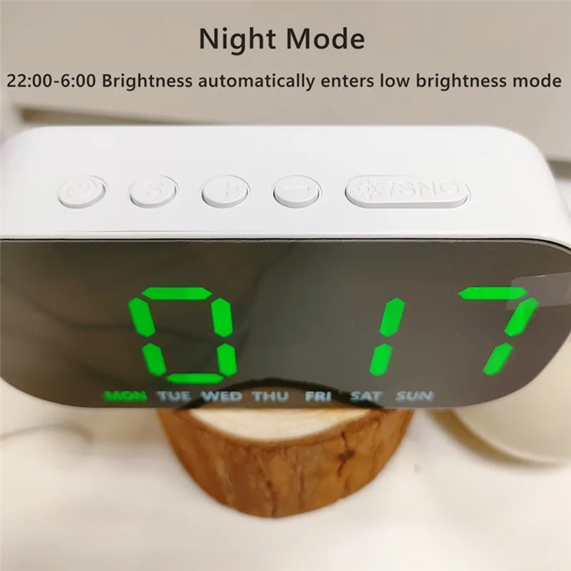 Adjustable Brightness Electronic Clock LED Digital Clock Withdate Andtemperature Display Simple Multifunctional Alarm Clock-Y47A
