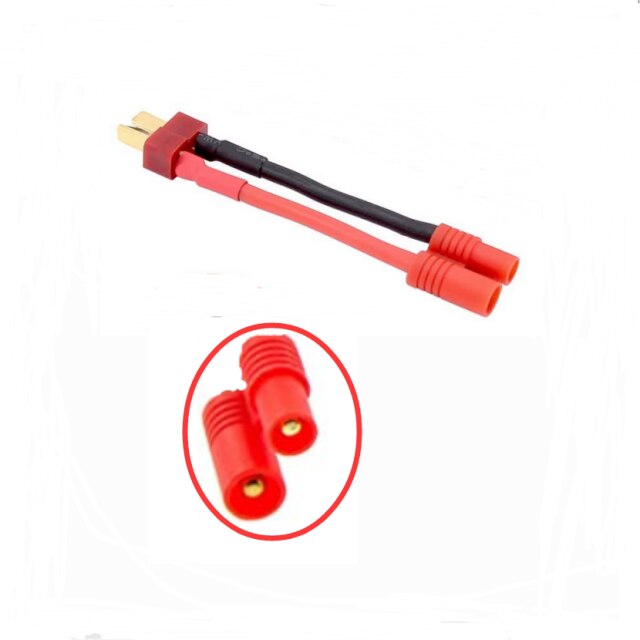 HXT – connecteur bullet vers Deans, convertisseur mâle/femelle de 3.5mm, avec câble de chargement en Silicone de 14awg/50mm, adaptateur de batterie, 1 pièce: HXT 3.5 M to Deans M